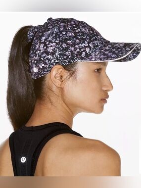 Lululemon Baller Hat Run Women’s Ponytail Cap Flowerscope Black Multi Color OS